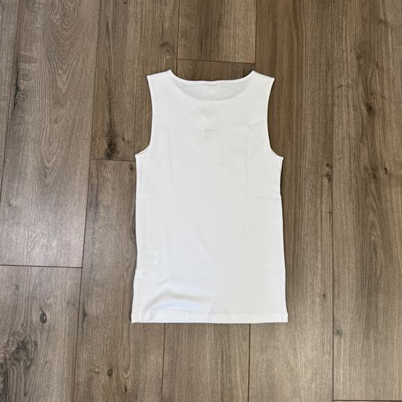 J.Crew Shell Tank Top WMNS XS White Sleeveless Cotton Pullover Slim Fit Stretch - Picture 4 of 6